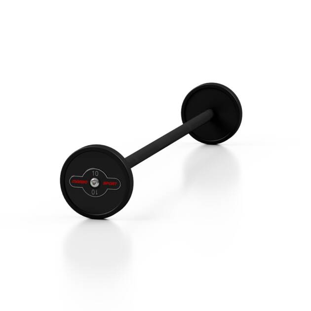 sztanga gumowana prosta 10 kg czarny mat - marbo sport