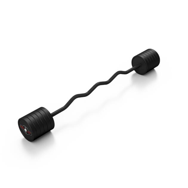 sztanga gumowana łamana 50 kg czarny mat - marbo sport
