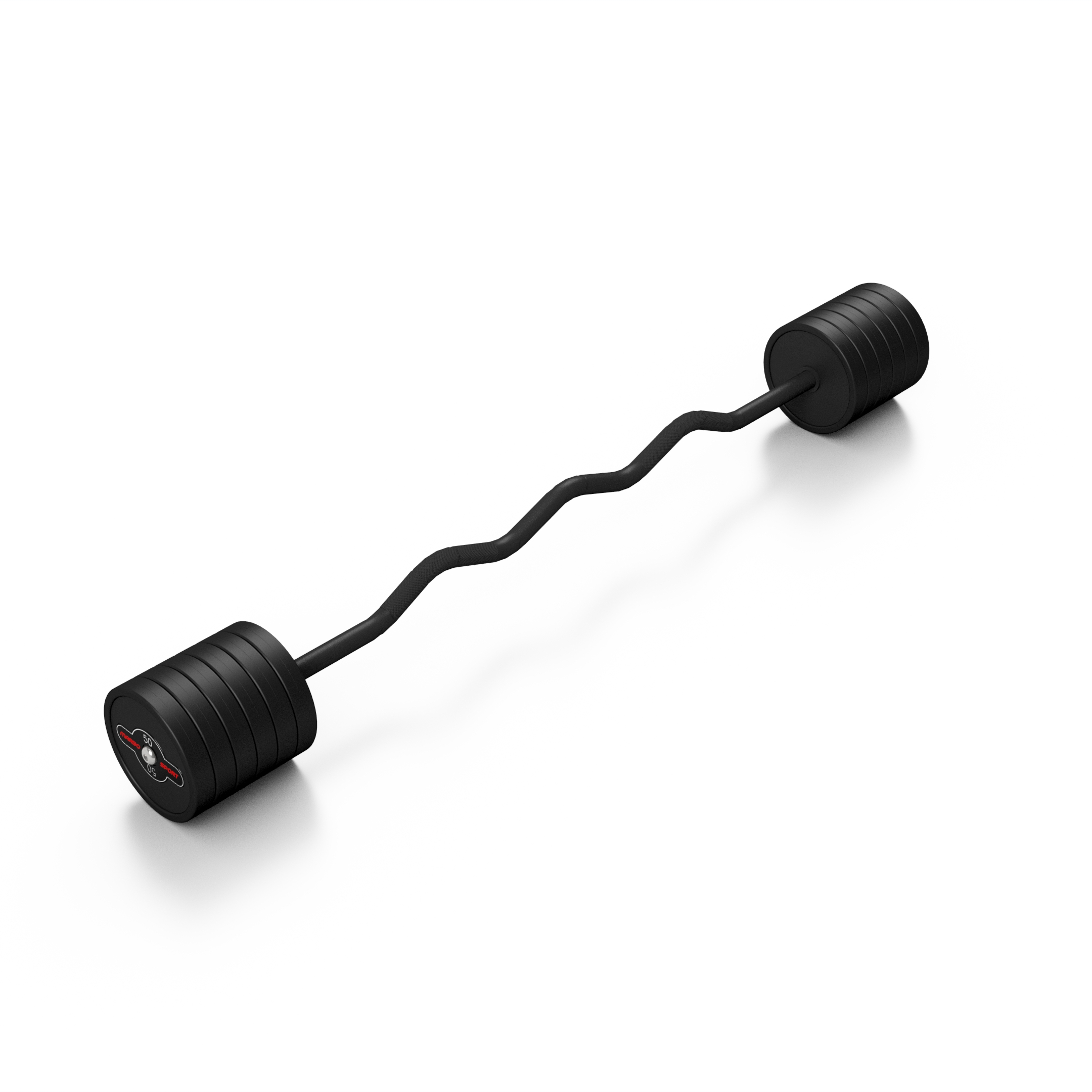 sztanga gumowana łamana 50 kg czarny mat - marbo sport