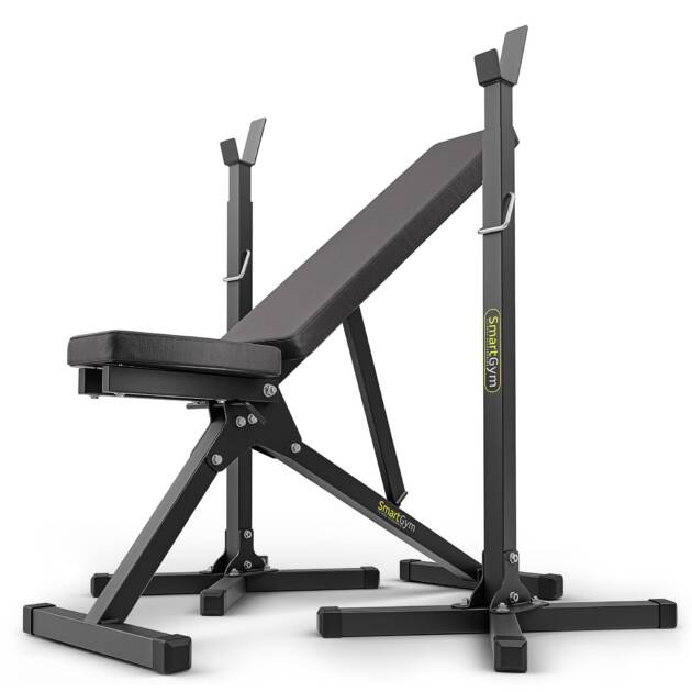 zestaw treningowy sg1 | ławka do ćwiczeń + stojaki pod sztangę regulowane - smartgym fitness accessories
