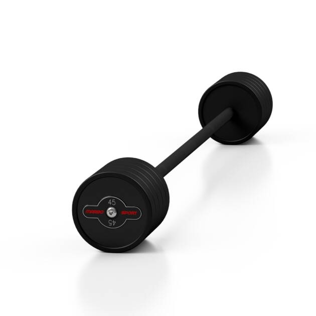 sztanga gumowana prosta 45 kg czarny mat - marbo sport