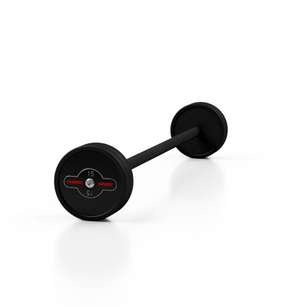 sztanga gumowana prosta 15 kg czarny mat - marbo sport