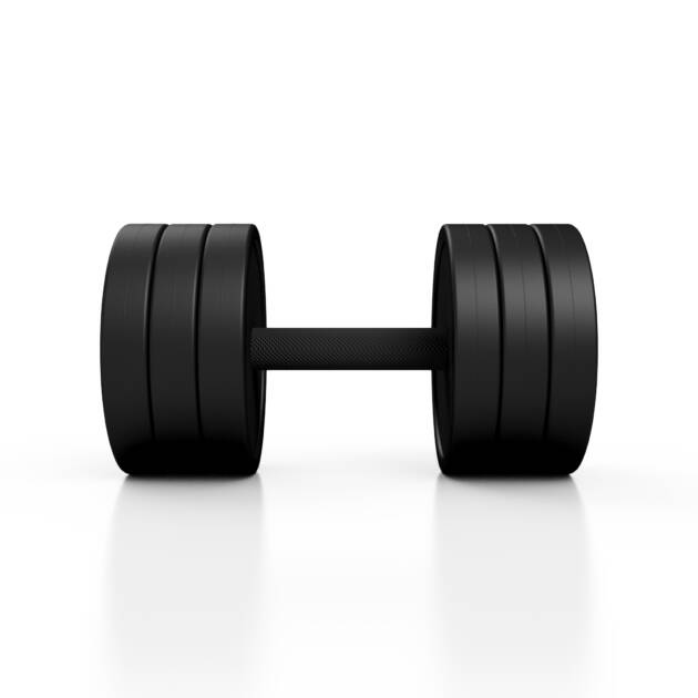 hantla stalowa gumowana 22,5 kg czarny mat - marbo sport