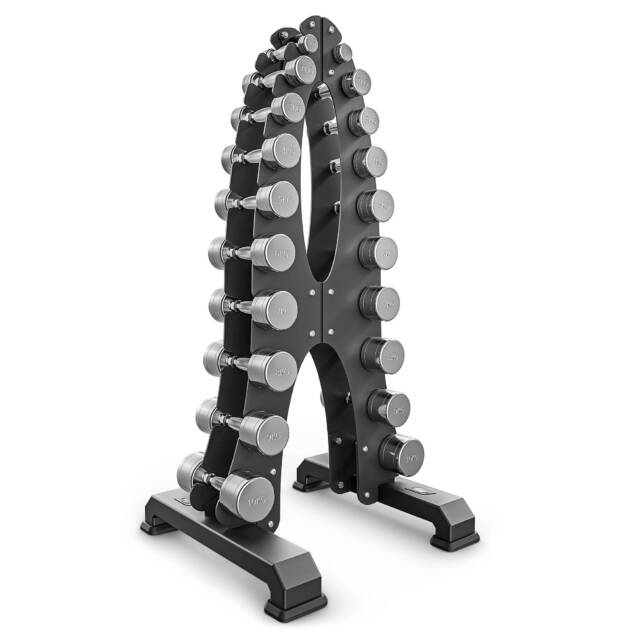 stojak mp-s206 2.0 z hantlami chromowanymi 1-10kg - marbo sport