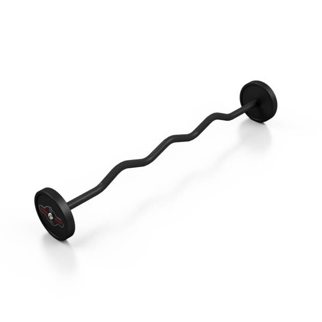 sztanga gumowana łamana 10 kg czarny mat - marbo sport