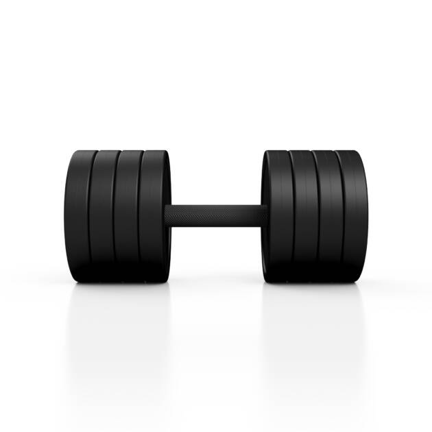 hantla stalowa gumowana 32,5 kg czarny mat - marbo sport