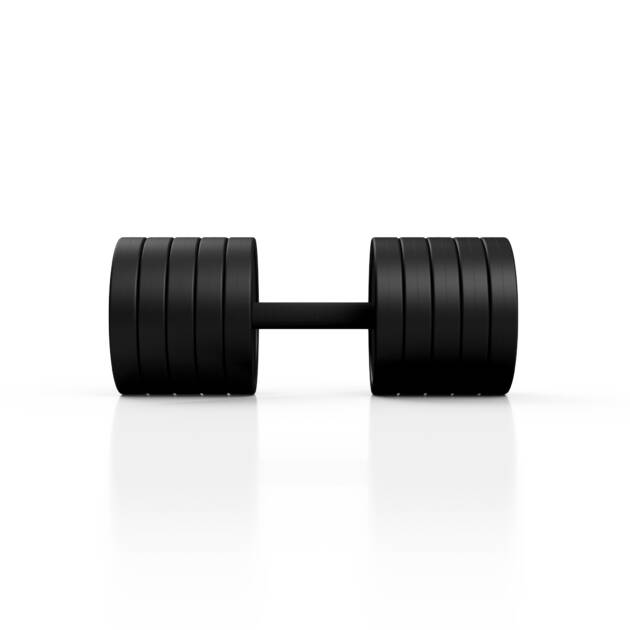 hantla stalowa gumowana 37,5 kg czarny mat - marbo sport