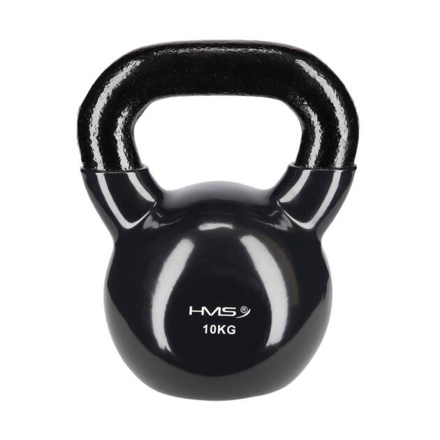 hantla winylowa żeliwna kettlebell czarna 10 kg - hms