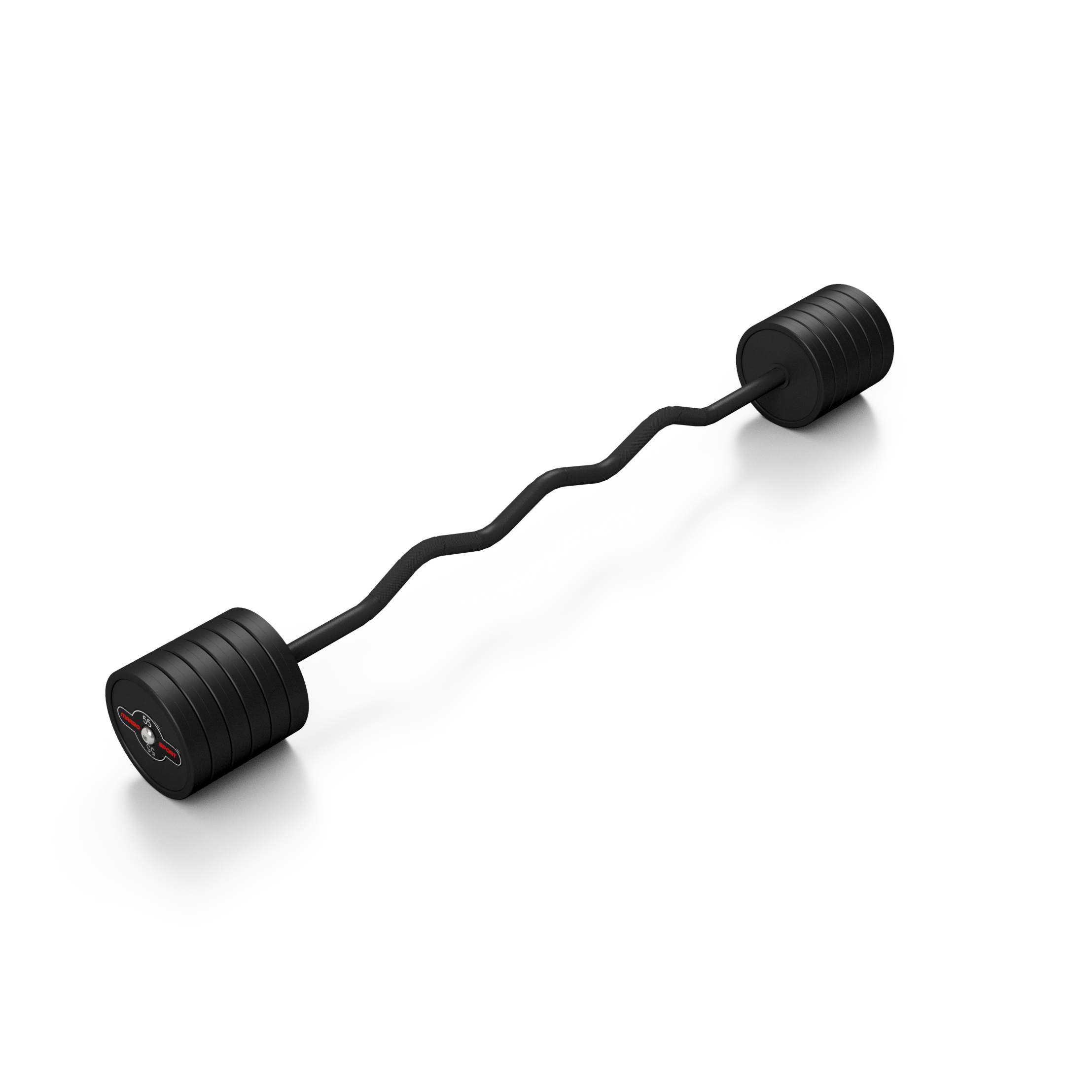 sztanga gumowana łamana 55 kg czarny mat - marbo sport