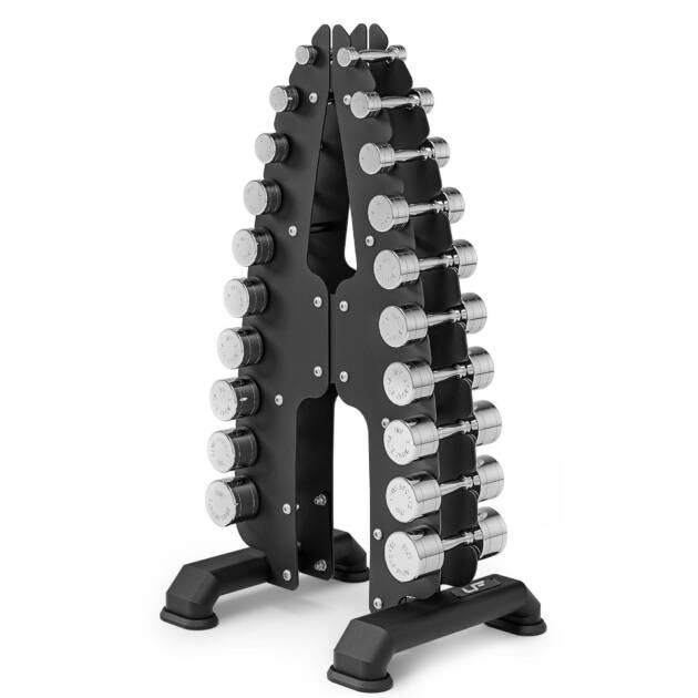 stojak ur-s005 z hantlami chromowanymi 1-10kg - marbo sport