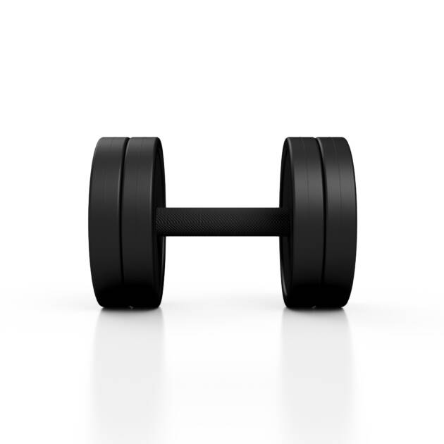 hantla stalowa gumowana 10 kg czarny mat - marbo sport