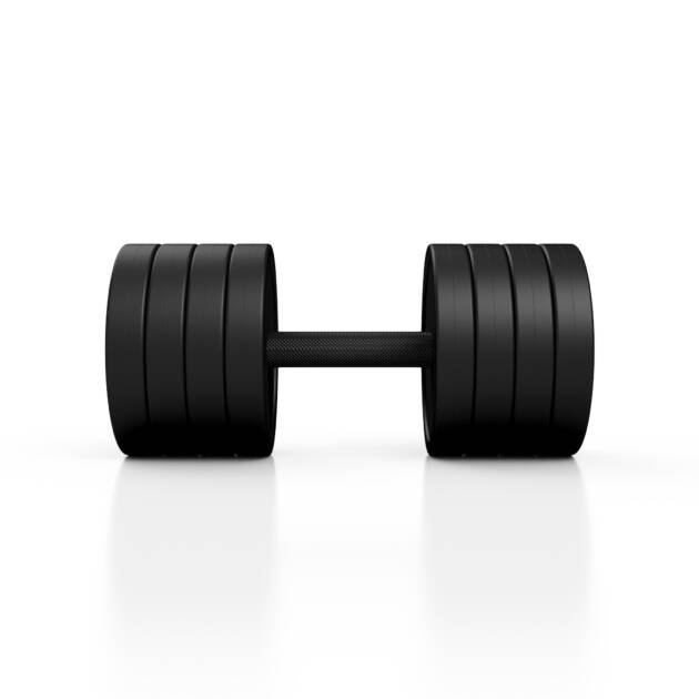hantla stalowa gumowana 30 kg czarny mat - marbo sport
