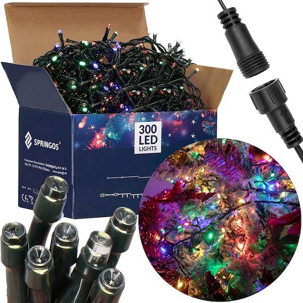 lampki choinkowe 300 led multikolor 18m oświetlenie świąteczne ip44