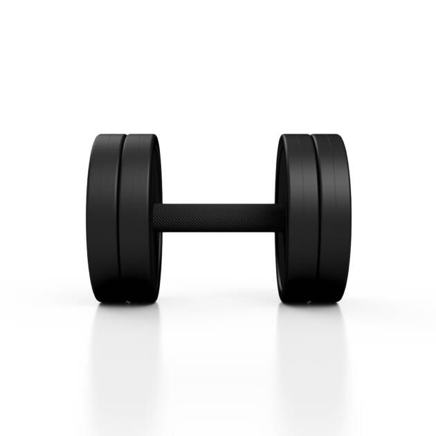 hantla stalowa gumowana 15 kg czarny mat - marbo sport