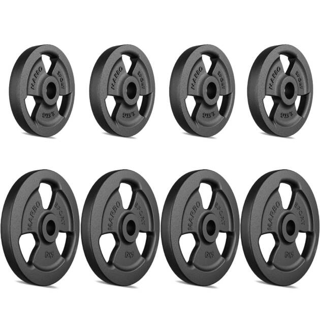 zestaw obciążeń żeliwnych kierownica 30 kg / 4 x 5 kg + 4 x 2,5 kg - marbo sport