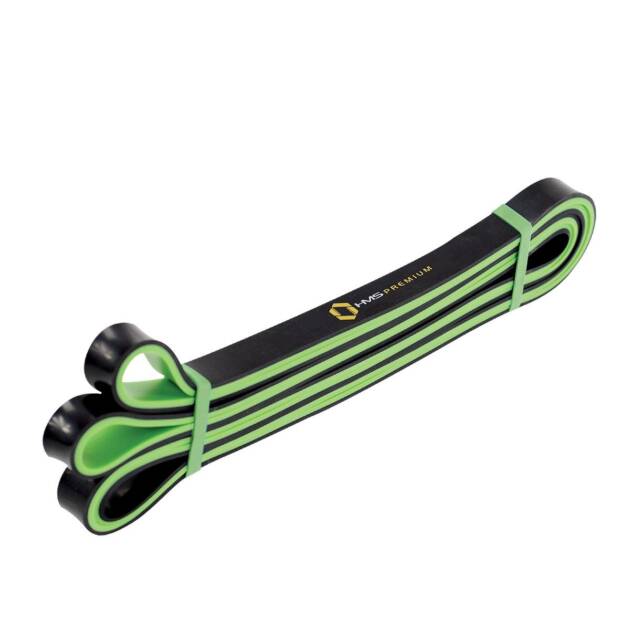 guma do ćwiczeń gu06 zielono-czarna 17 x 5 x 2250 mm - hms