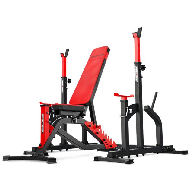 zestaw ms2 | ławka dwustronna + stojaki regulowane - marbo sport