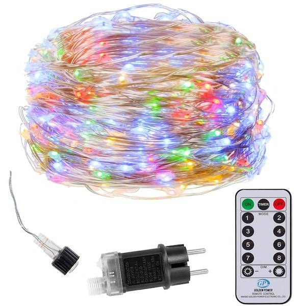 lampki choinkowe z pilotem 480 led druciki na prąd multikolor