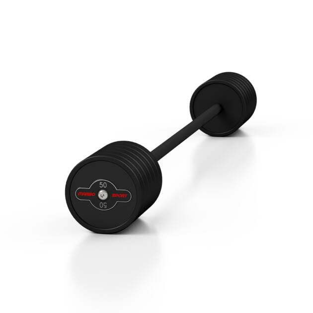 sztanga gumowana prosta 50 kg czarny mat - marbo sport