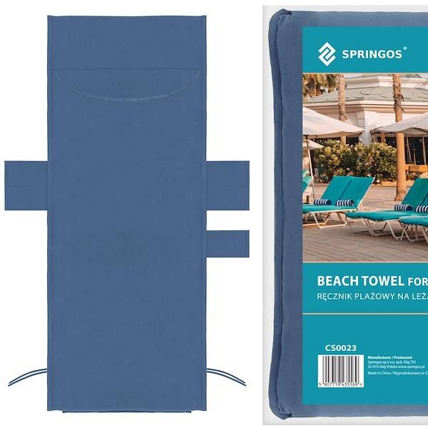 ręcznik plażowy na leżak 210x75 cm z mikrofibry granatowy