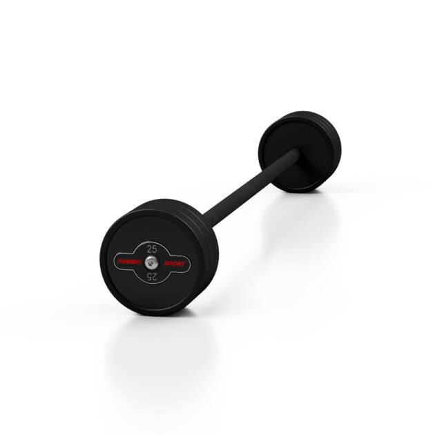 sztanga gumowana prosta 25 kg czarny mat - marbo sport
