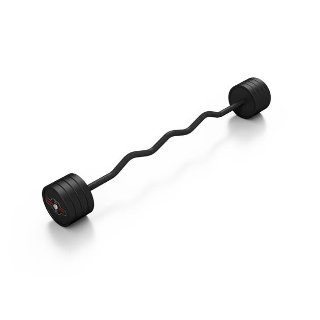 sztanga gumowana łamana 35 kg czarny mat - marbo sport