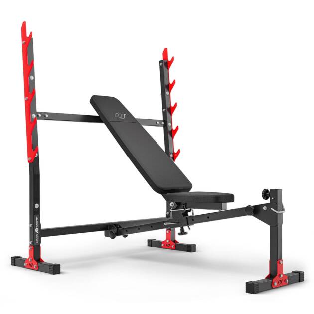 ławka regulowana ze zintegrowanymi stojakami mh-l107 2.0 - marbo sport