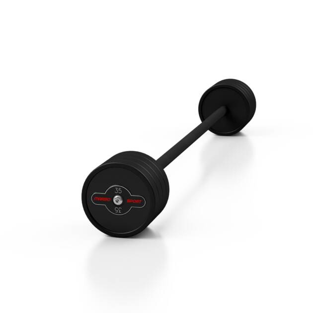 sztanga gumowana prosta 35 kg czarny mat - marbo sport