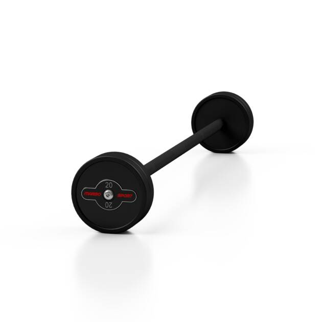 sztanga gumowana prosta 20 kg czarny mat - marbo sport