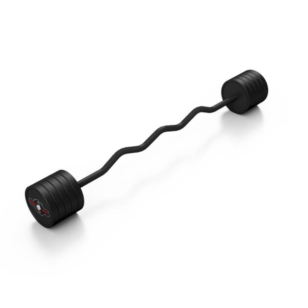 sztanga gumowana łamana 45 kg czarny mat - marbo sport