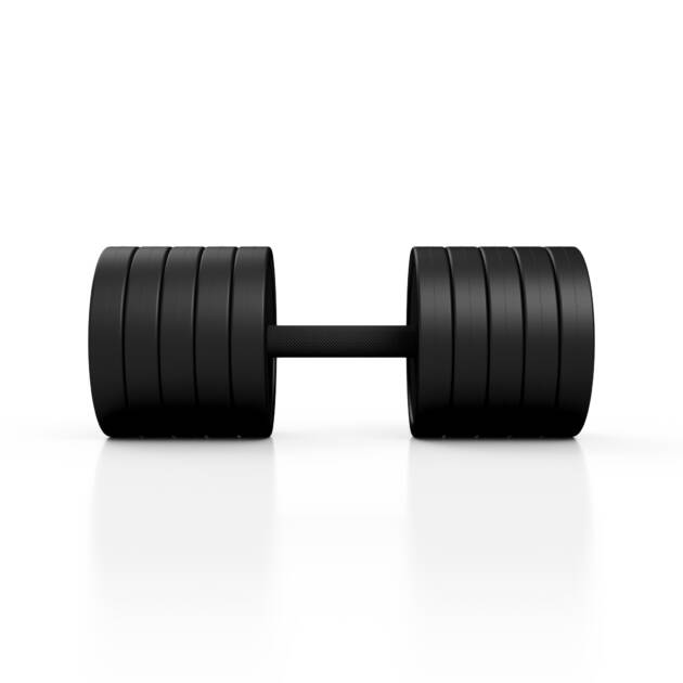 hantla stalowa gumowana 42,5 kg czarny mat - marbo sport