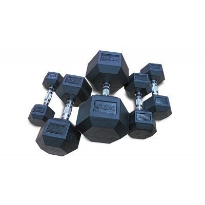 hantla ogumowana hex 15 kg - bauer fitness