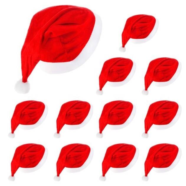 czapka mikołaja mikołajki czerwona 12 szt.