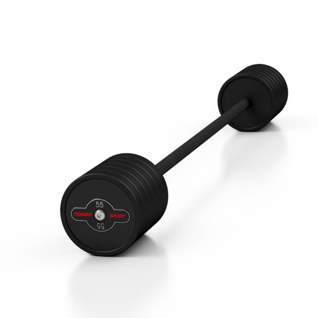sztanga gumowana prosta 55kg czarny mat - marbo sport