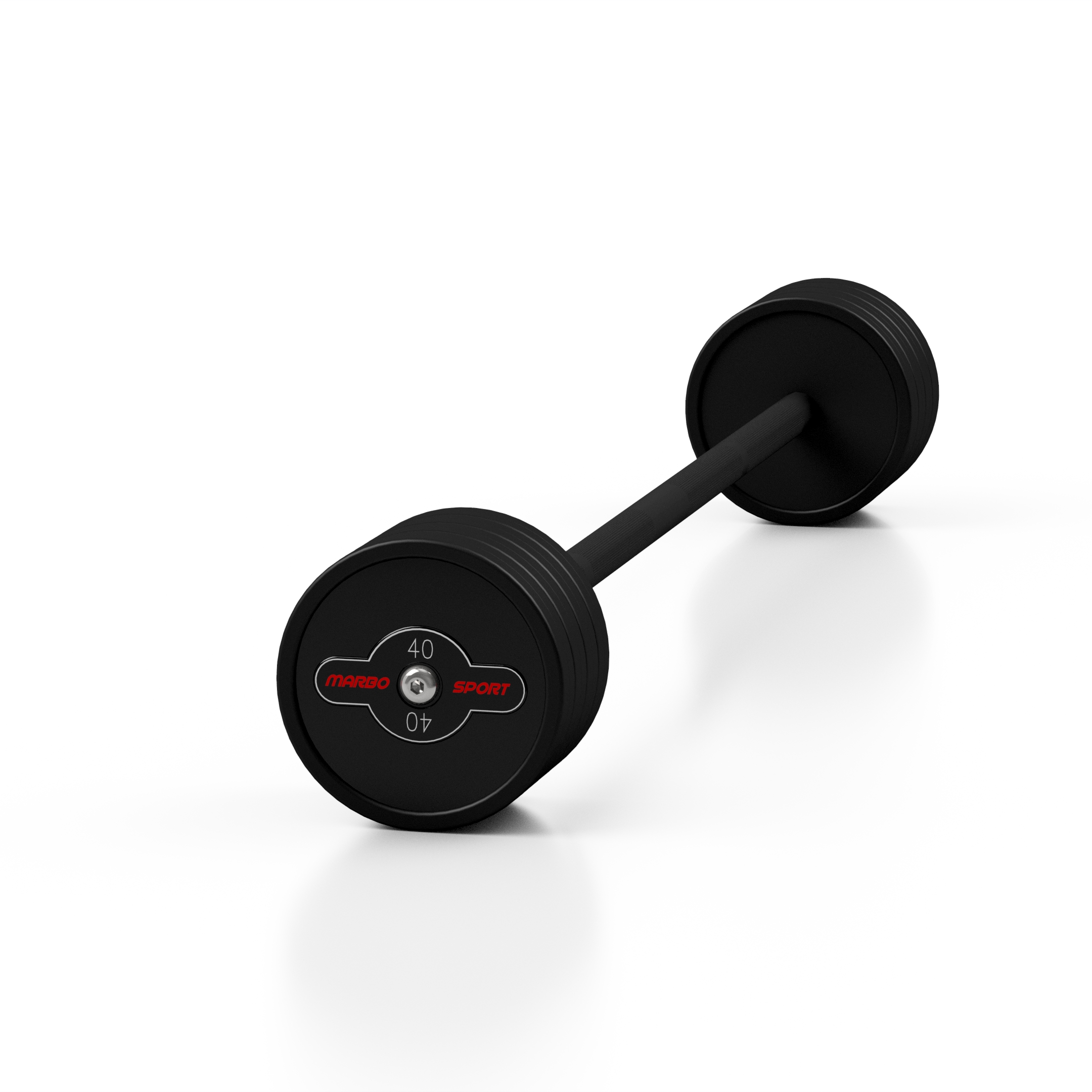 sztanga gumowana prosta 40 kg czarny mat - marbo sport