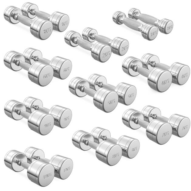 zestaw hantli chromowanych 1-10kg - upform