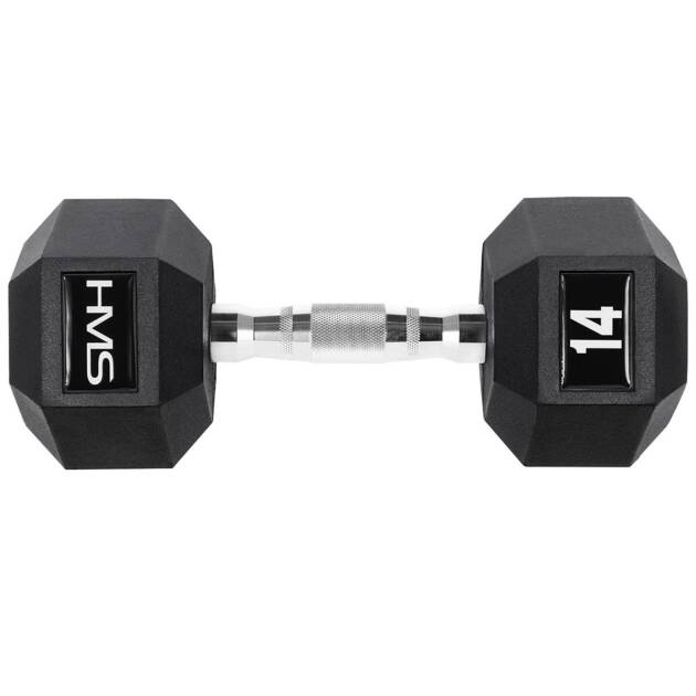 hantla stalowa gumowana hex pro 14 kg - hms