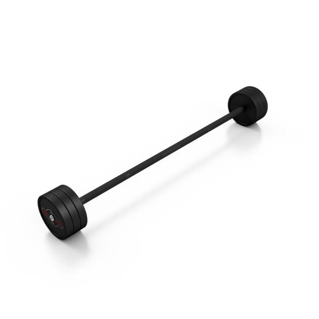 sztanga gumowana prosta 30 kg czarny mat - marbo sport